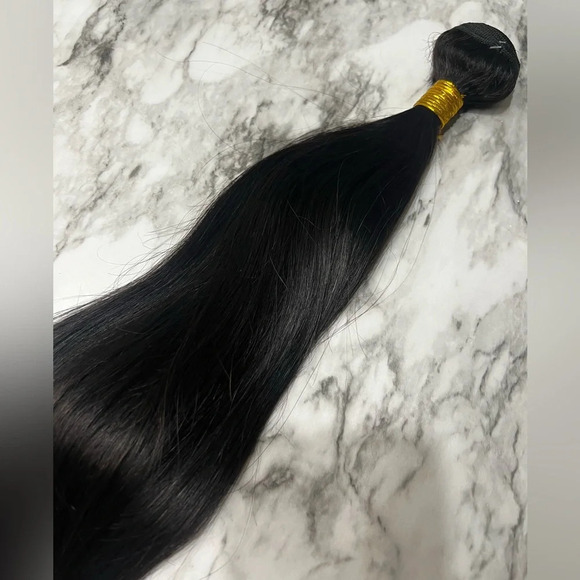 24 Inch 100% Unprocessed Indian Human hair 1 Black - Picture 3 of 8
